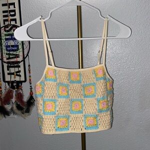 Wild Fable Multicolor Crochet Crop Top